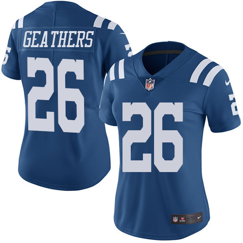 Indianapolis Colts #26 Limited Clayton Geathers Royal Blue Nike NFL Women Rush Vapor Untouchable Jersey->indianapolis colts->NFL Jersey